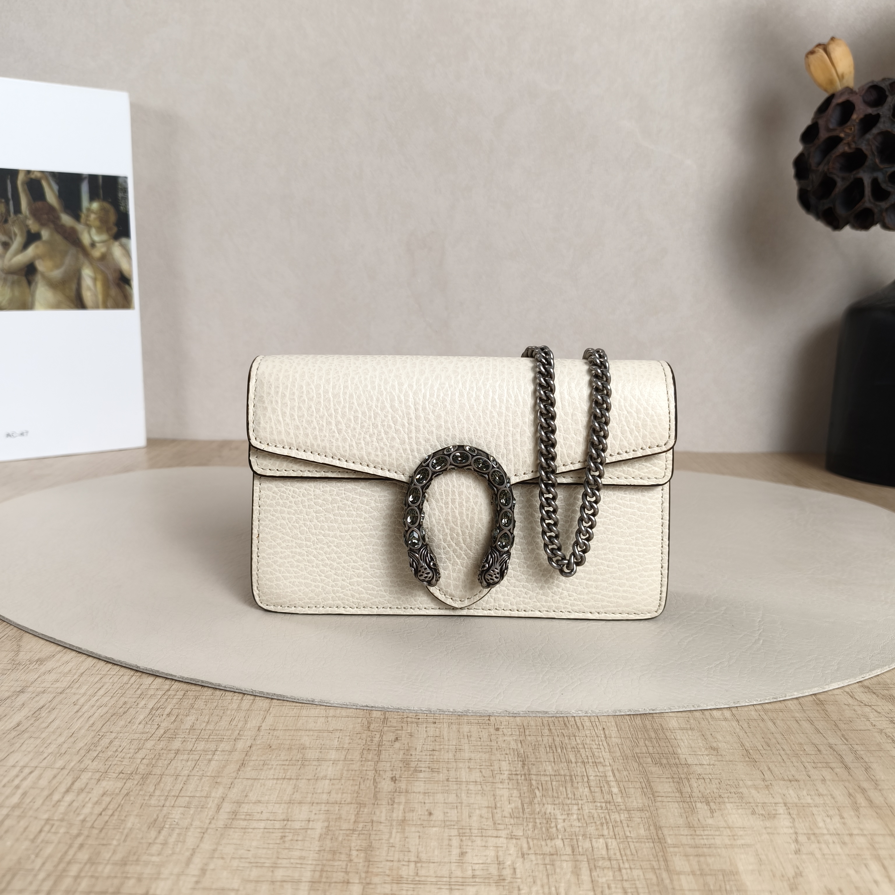 GUCCI Crossbody Bag Dionysus White Calfskinmini16.5 × 4.5 × 10 cm
