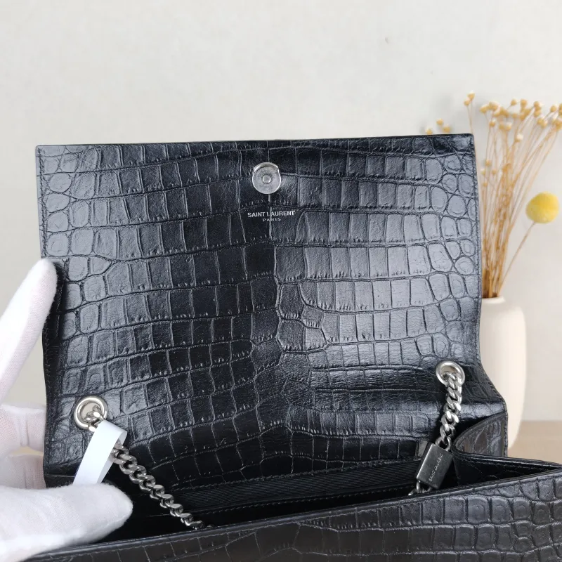 SAINT LAURENT Crossbody Bag KATE Edition Black Calfskin Medium24 × 5.5 × 14.5 cm — detail view 3 of 10
