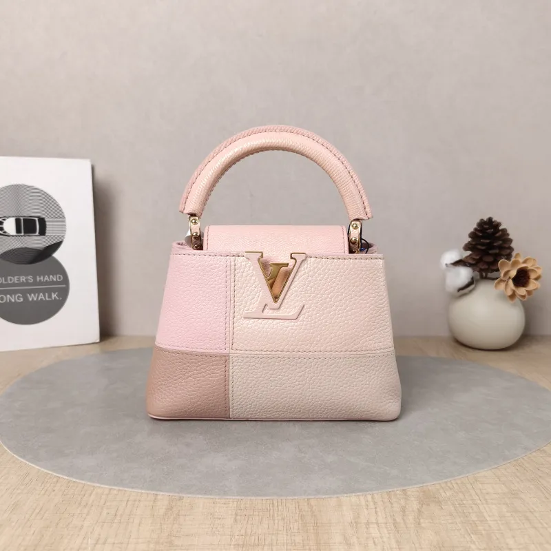 Louis Vuitton Crossbody Bag Capucines Pink Colorblock Calfskin · mini21 × 8 × 14 cm