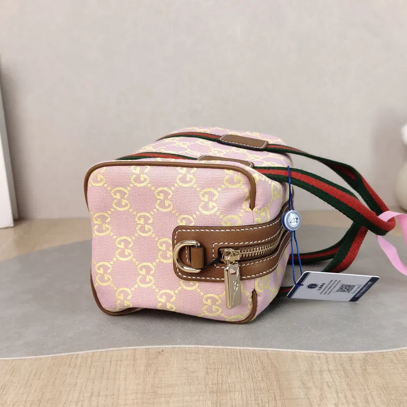 GUCCI Top Handle Bag Ophidia Pink Canvas One Size 20 × 12 × 13 cm — detail view 1 of 11