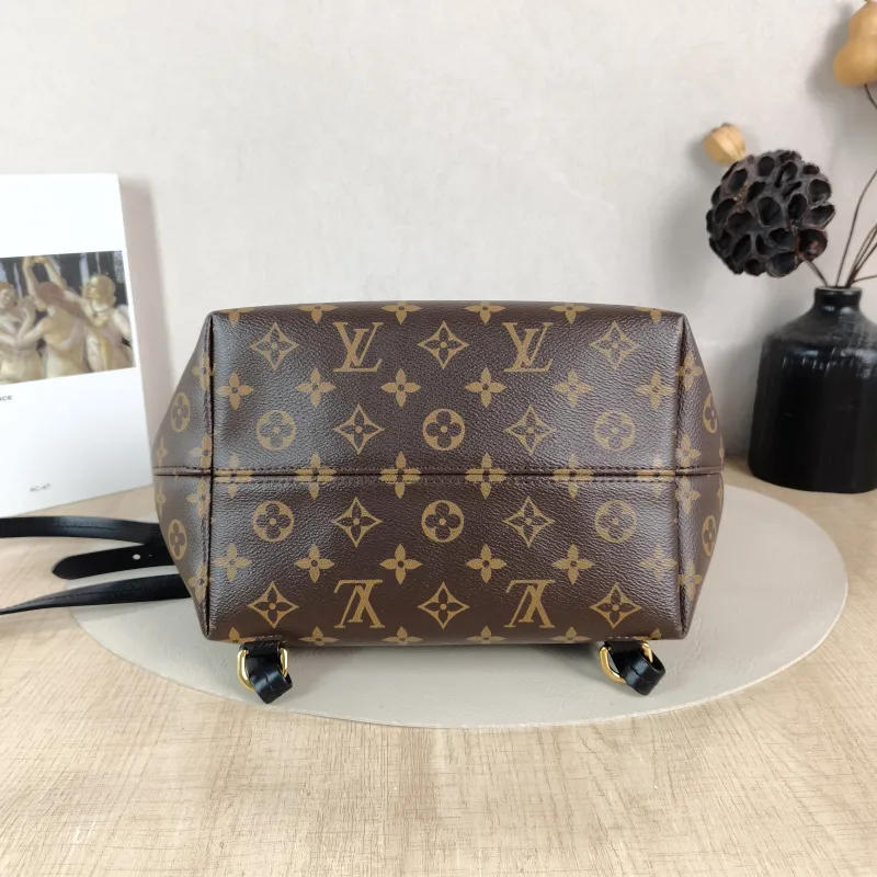 Louis Vuitton Backpack Montsouris Backpack Black PVC · Calfskin Small 27.5 × 14 × 33 cm — cover view 4 of 5