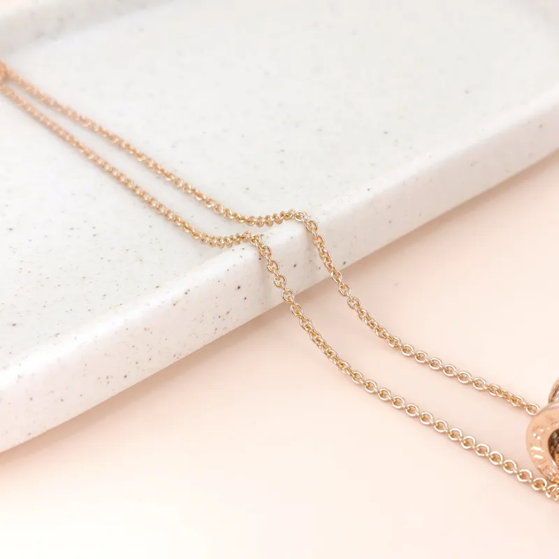 Bvlgari Necklace B.zero1 Pavé Diamond Rose Gold 18KR ose Gold Diamond One Size 46cm — cover view 5 of 7
