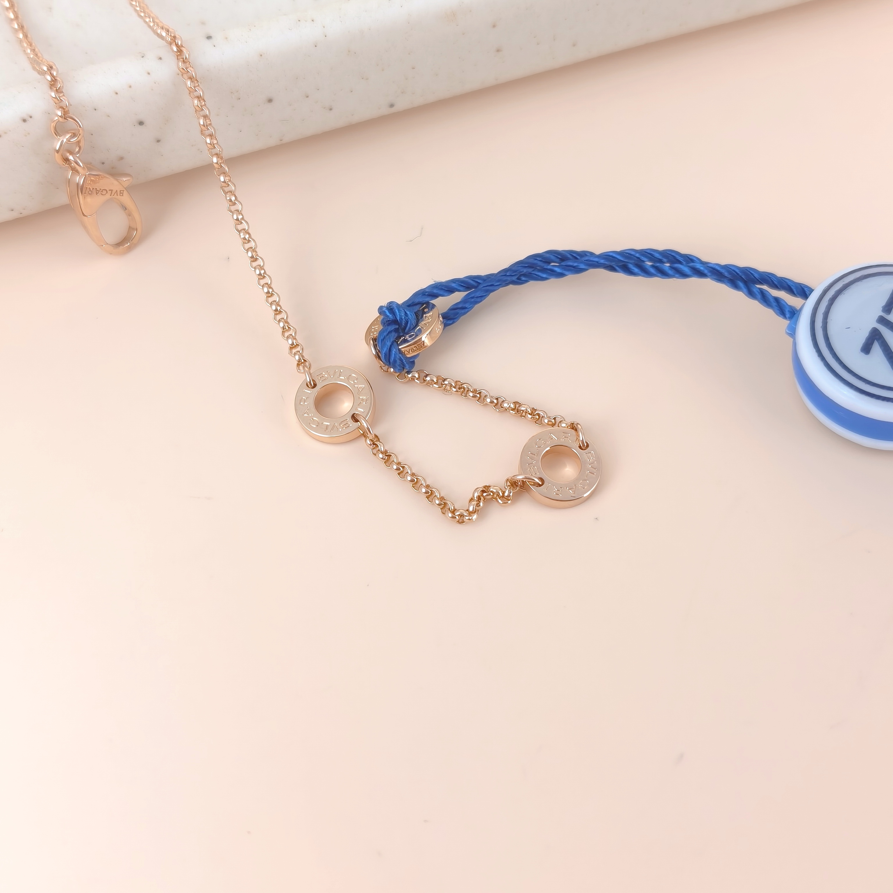 Bvlgari Necklace B.zero1 Pavé Diamond Rose Gold Diamond18KR ose Goldmini43cm — cover view 6 of 9