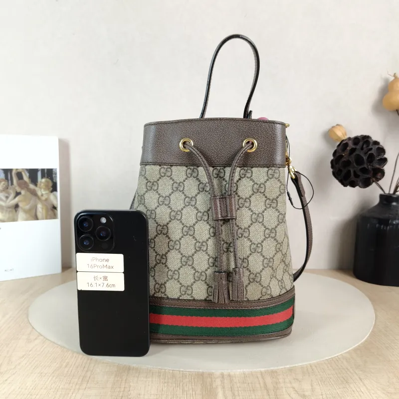 GUCCI Shoulder Bag Ophidia Bucket Bag Monogram PVC Small 20.5 × 11 × 26 cm — cover view 2 of 5