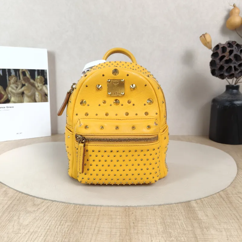 MCM Backpack Backpack Yellow Small17 × 8 × 20 cm