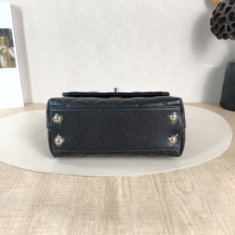 Chanel Top Handle Bag Coco Handle Black Grained Calfskin Mini 19 × 9 × 13 cm — cover view 2 of 5