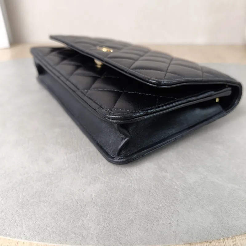 Chanel Crossbody Bag Classic Flap WOC CF WOCWOC Bag Black Lambskinmini19.2 × 3.5 × 12.3 cm — detail view 3 of 12