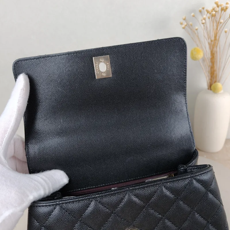 Chanel Top Handle Bag Coco Handle​ Black Grained Calfskin Small 24 × 10 × 14 cm — detail view 2 of 14