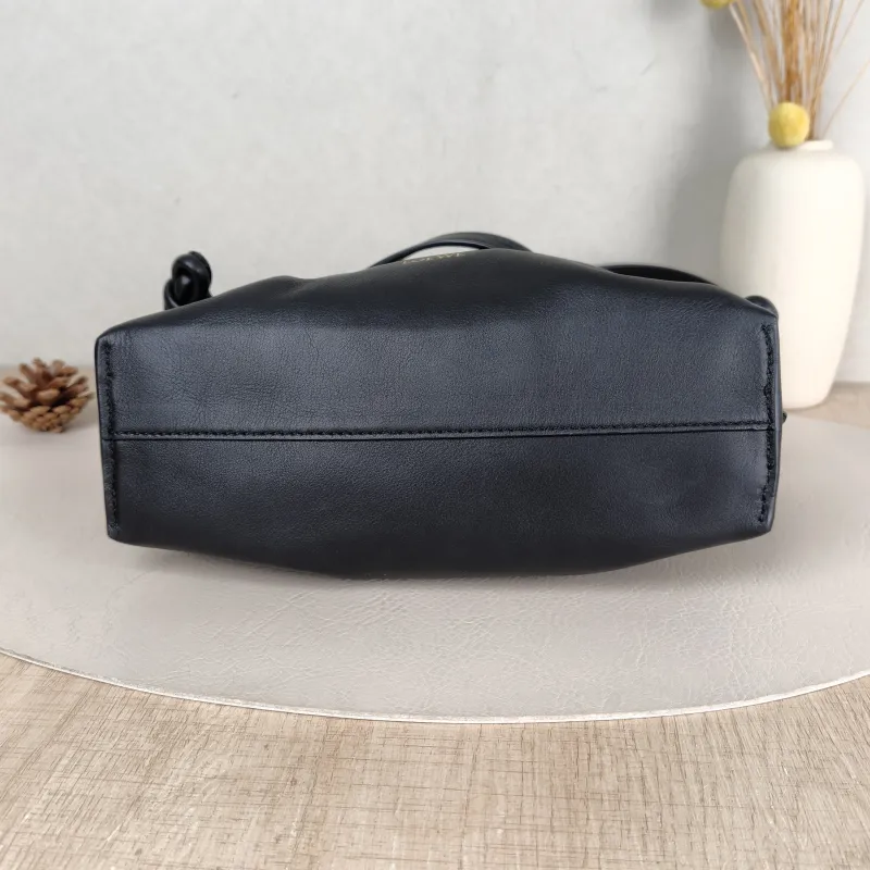 LOEWE Crossbody Bag Flamenco Black Calfskin Mini 24 × 9 × 18 cm — cover view 3 of 5