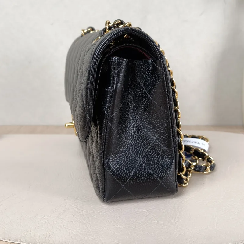 Chanel Crossbody Bag Classic Flap CF Black Grained Calfskin Small 23 × 6 × 14.5 cm — detail view 1 of 11