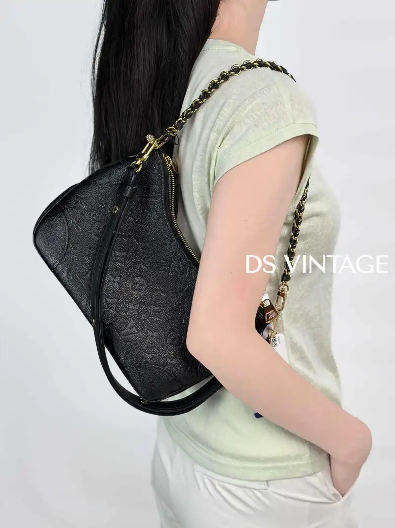 Louis Vuitton Crossbody Bag Boulogne Black Empreinte Embossed Calfskin Small 26 × 9.5 × 16 cm — on-model view 1 of 3