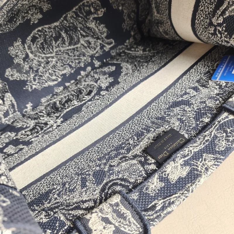 DIOR Top Handle Bag Book Tote Collection · Blue White Canvas Medium 36 × 16.5 × 27.5 cm — detail view 10 of 10