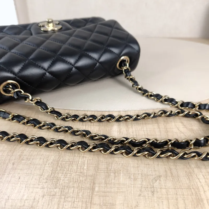 Chanel Crossbody Bag Classic Flap Large Mini CF Mini Black SL ambskin mini 20 × 6 × 12 cm — detail view 4 of 12