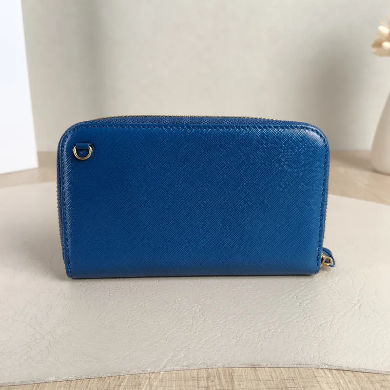 FERRAGAMO Wallet Wallet Blue Calfskin One Size15 × 2 × 9 cm — cover view 3 of 4