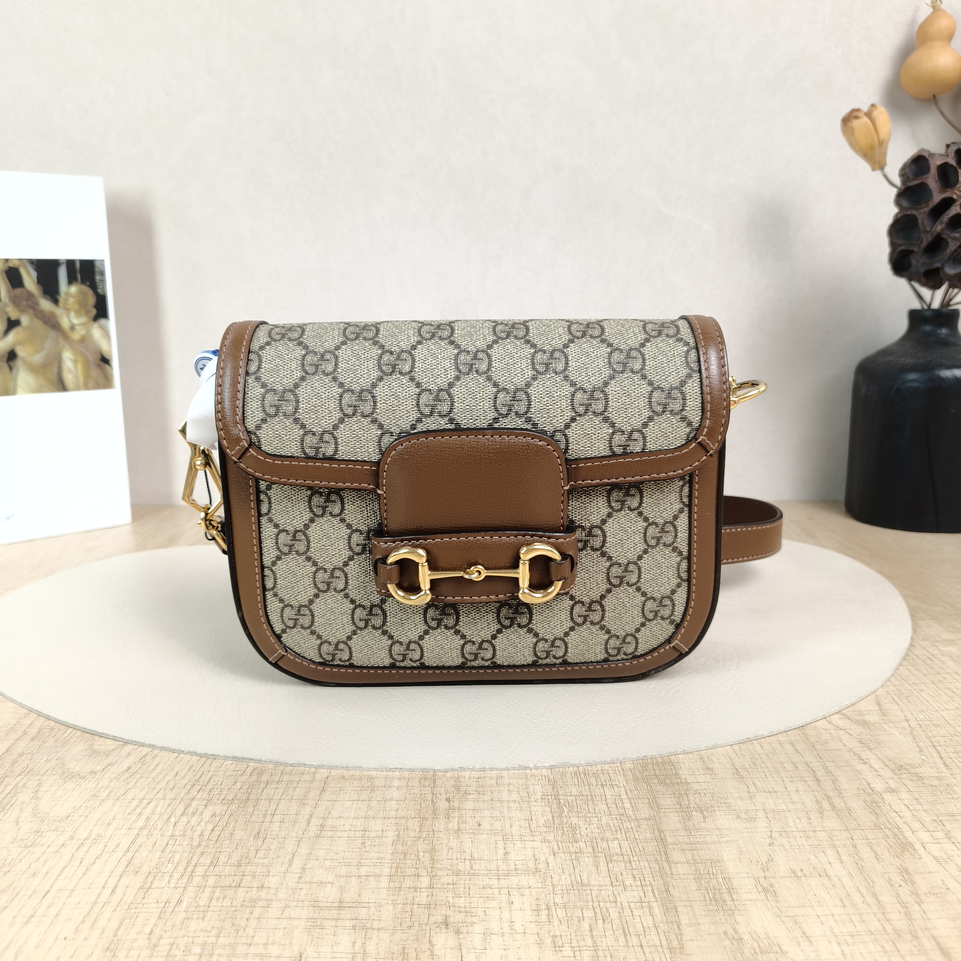 GUCCI Crossbody Bag Horsebit 1955 Horsebit Small Monogram PVC Small20.5 × 5 × 14.5 cm