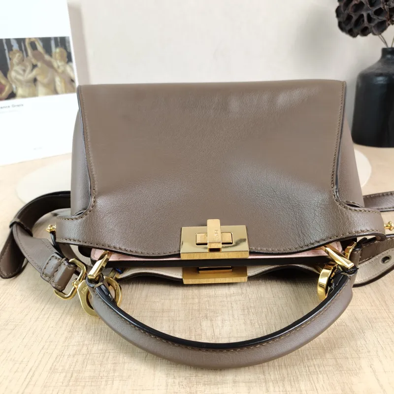 FENDI Crossbody Bag Peekaboo Essentially Small Brown Calfskin Small27 × 11 × 21 cm — detail view 2 of 12