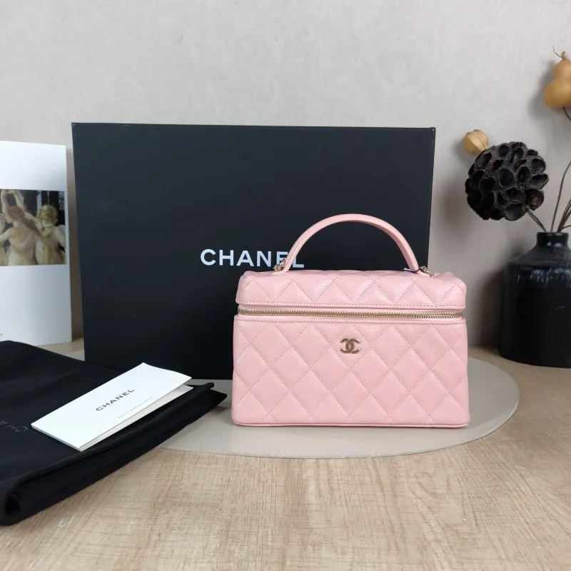 Chanel Crossbody Bag lp Box Bag Top Handle Crossbody Bag Pink Grained Calfskin 19 × 5 × 12 cm — cover view 6 of 6