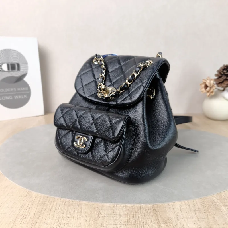 Chanel Backpack Duma Black Calfskin Small18 × 12 × 18.5 cm — cover view 3 of 5