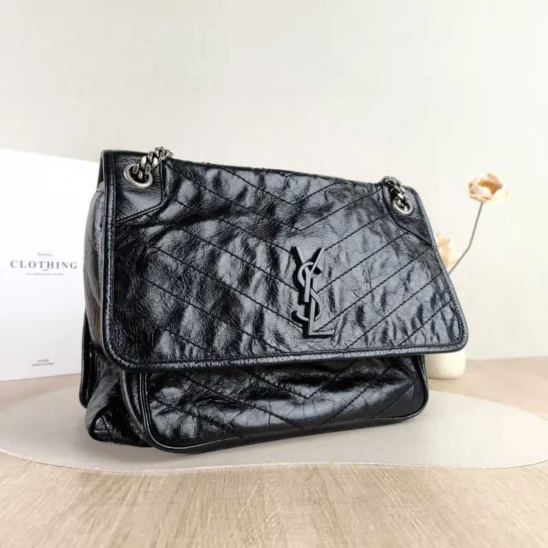 SAINT LAURENT Crossbody Bag Niki D Waxed Leather Calfskin Large 32 × 9 × 23 cm — cover view 5 of 5