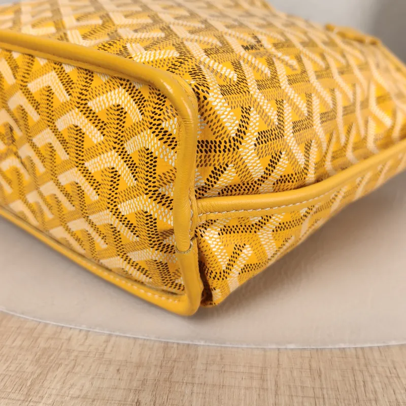 GOYARD Top Handle Bag ANJOU Shopping Tote Yellow PVC Mini 19.5 × 9 × 19.5 cm — detail view 7 of 10