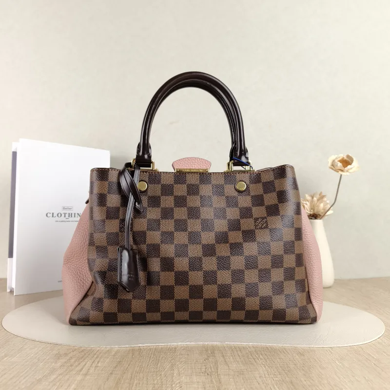 Louis Vuitton Shoulder Bag Brittany Tote Bag · Pink PVC · Calfskin One Size33 × 13 × 22 cm