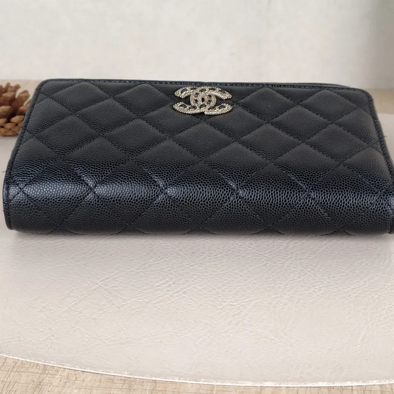 Chanel Crossbody Bag Classic Flap WOC CF WOCWOC Bag Woven c Black Calfskin One Size 19.2 × 3.5 × 12.3 cm — detail view 12 of 12