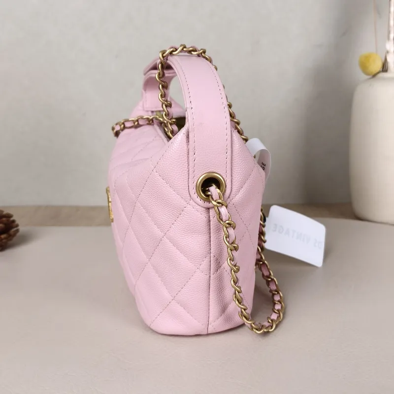 Chanel Crossbody Bag Gold-Tone Hardware Pink Grained Calfskin One Size21.5 × 7.5 × 19 cm — detail view 7 of 13
