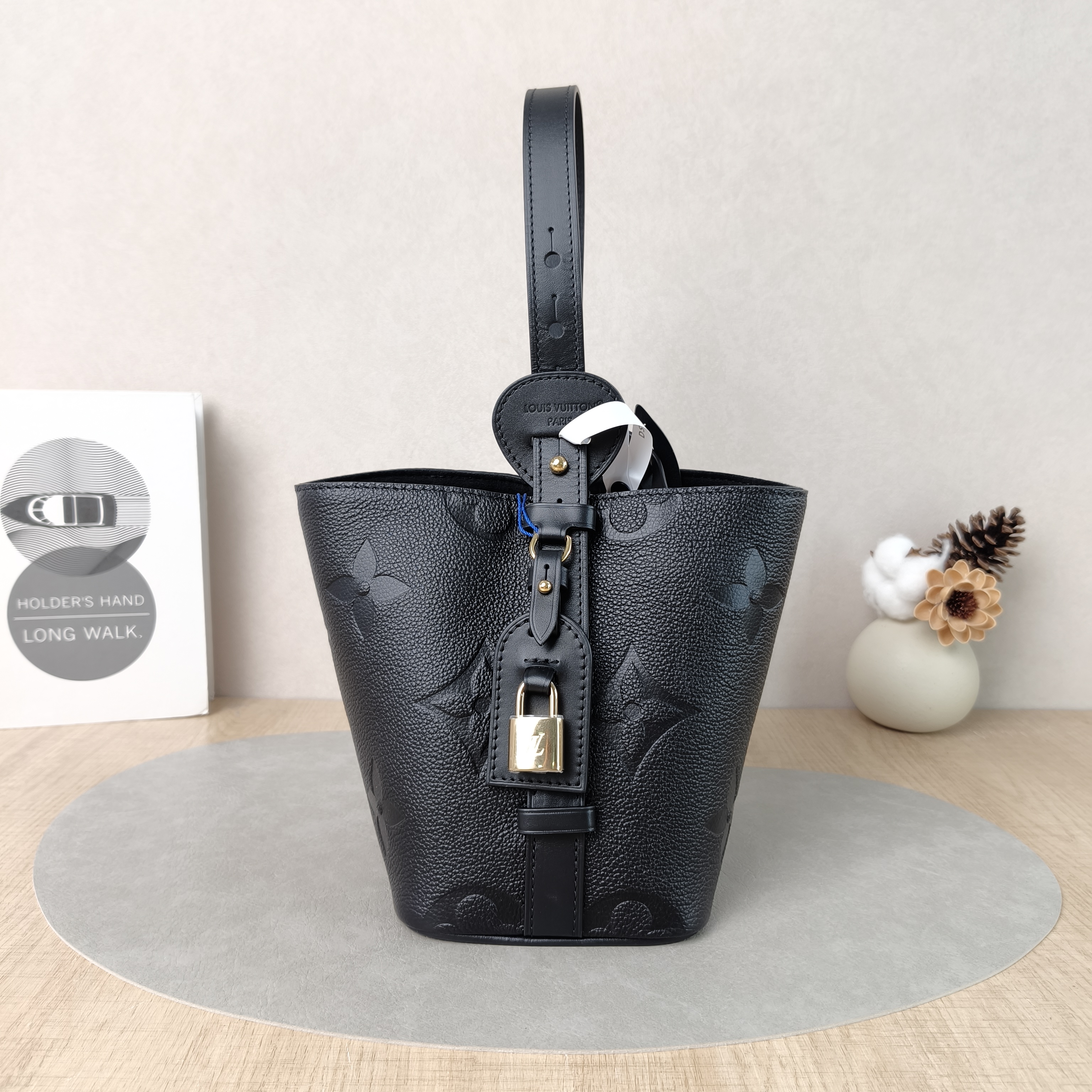 Louis Vuitton Top Handle Bag ALL IN BB Black Empreinte Embossed Calfskin BB16 × 12 × 18 cm