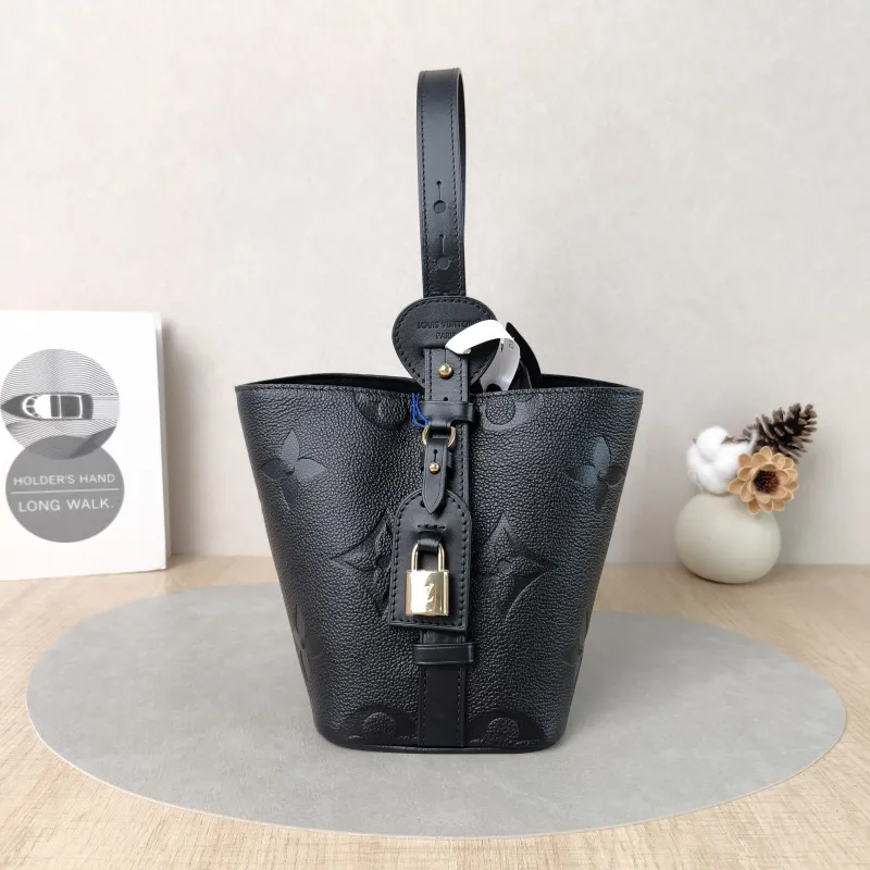 Louis Vuitton Top Handle Bag ALL IN BB Black Empreinte Embossed Calfskin BB16 × 12 × 18 cm