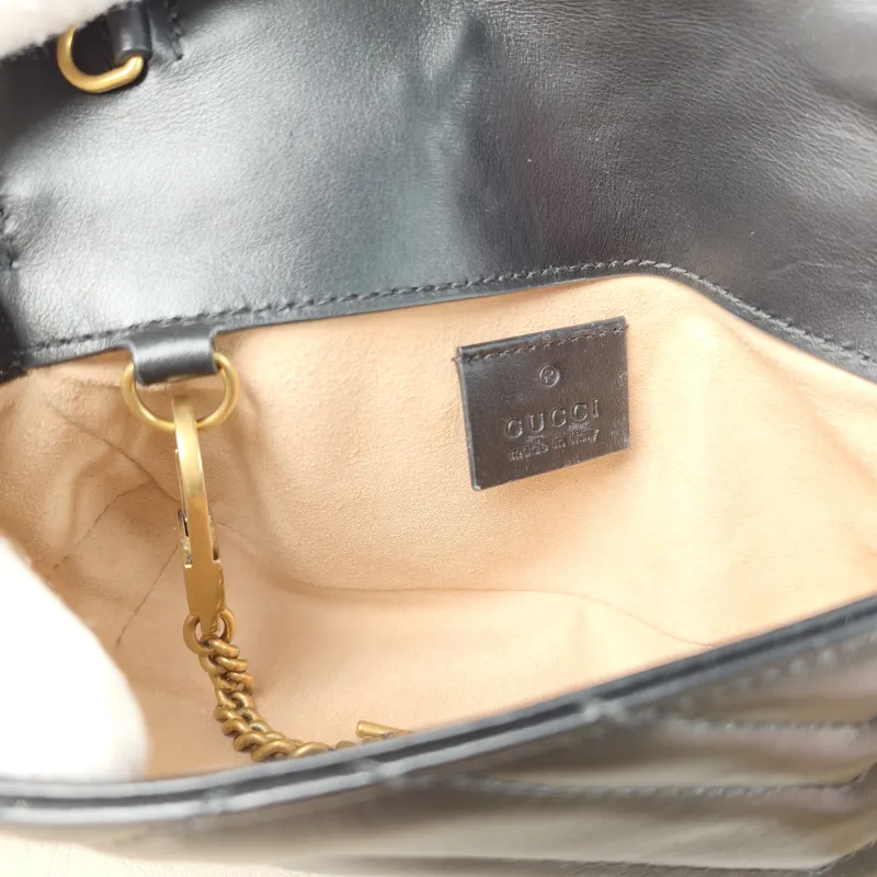 GUCCI Crossbody Bag GG Marmont Mini Marmont Mini Black Calfskin Mini 16.5 × 4.5 × 9.5 cm — detail view 3 of 13