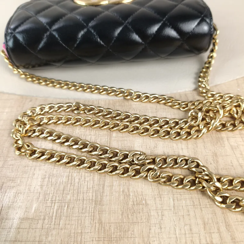 Chanel Crossbody Bag C Logo Crossbody Bag Black Lambskin One Size 17.5 × 4 × 9.5 cm — detail view 6 of 12