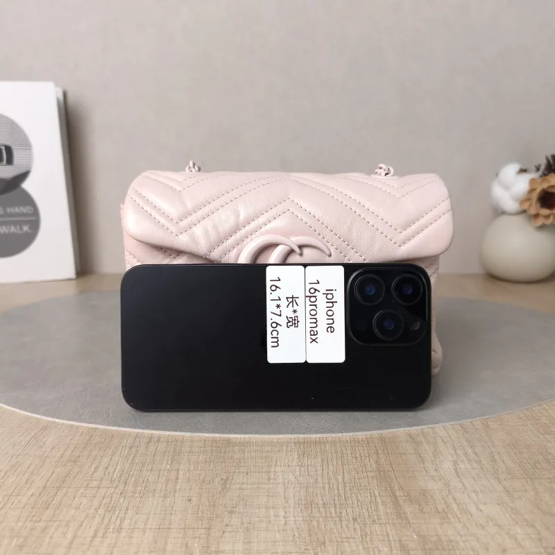 GUCCI Crossbody Bag GG Marmont Marmont Shoulder Bag Pink Calfskinmini20 × 6.5 × 12 cm — cover view 4 of 6