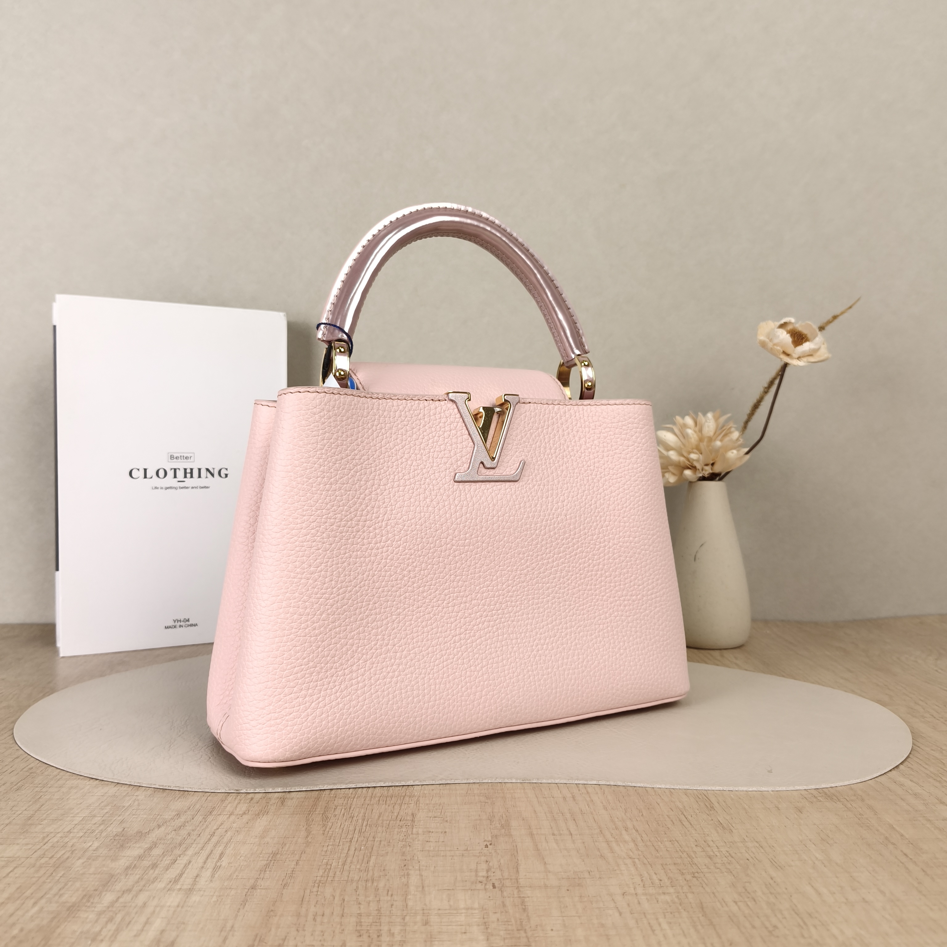 Louis Vuitton Top Handle Bag Capucines Pink Calfskin BB27 × 9 × 17.5 cm — cover view 4 of 5