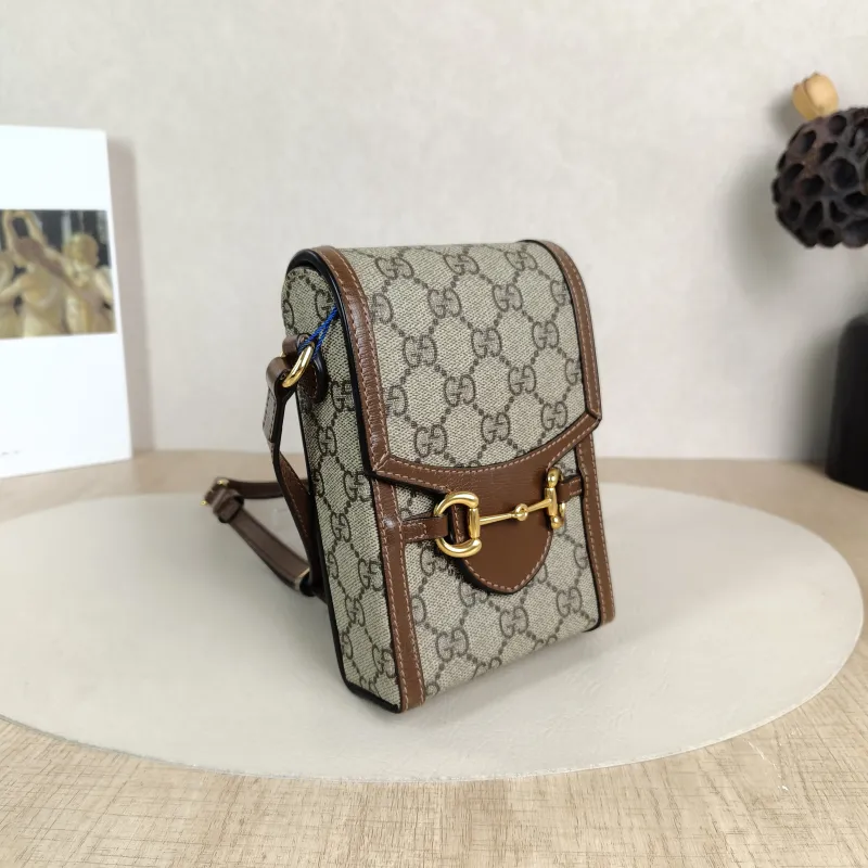 GUCCI Crossbody Bag Horsebit 1955Collection Mini Monogram PV Cmini11.5 × 4 × 17 cm — cover view 4 of 5