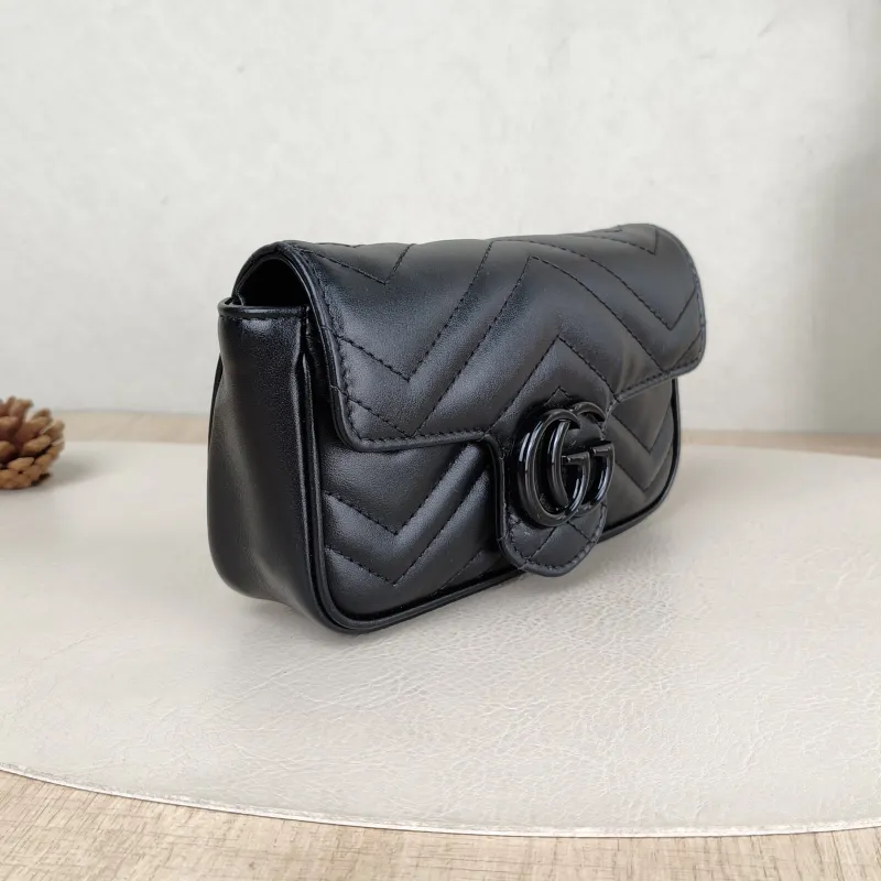 GUCCI Crossbody Bag GG Marmont So Black Marmont So Black Black CC alfskin Mini 16.5 × 5 × 10 cm — cover view 4 of 6