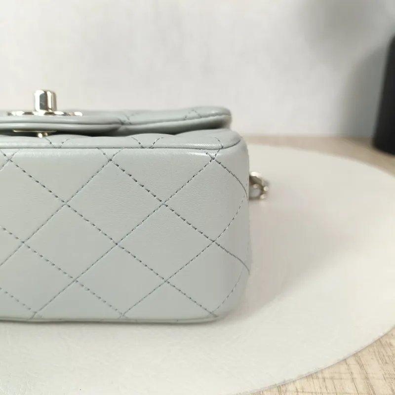 Chanel Crossbody Bag Classic Flap Mini CF Mini Grey Lambskin One Size17 × 8 × 13.5 cm — detail view 2 of 14