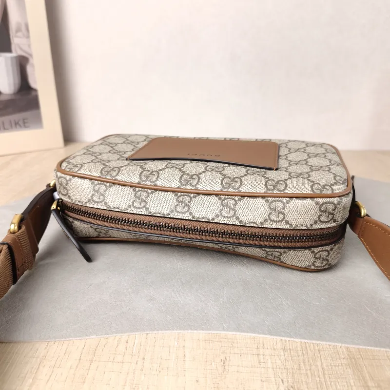 GUCCI Crossbody Bag Camera Bag Brown PVC Small 22.5 × 5.5 × 14 cm — detail view 10 of 10