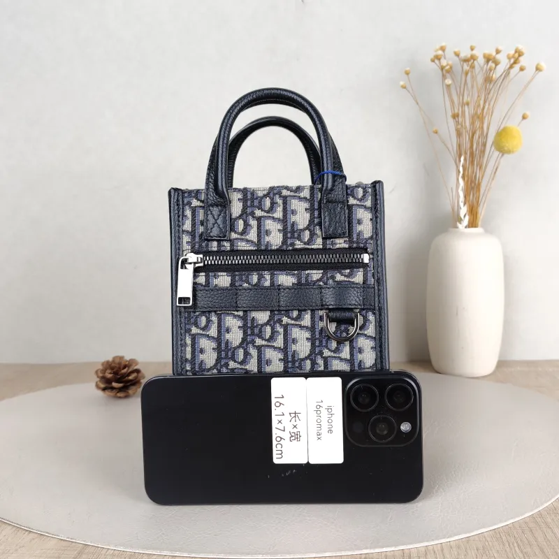 DIOR Crossbody Bag Safari North-South Beige · Black Mini 14 × 6.5 × 19 cm — cover view 3 of 5