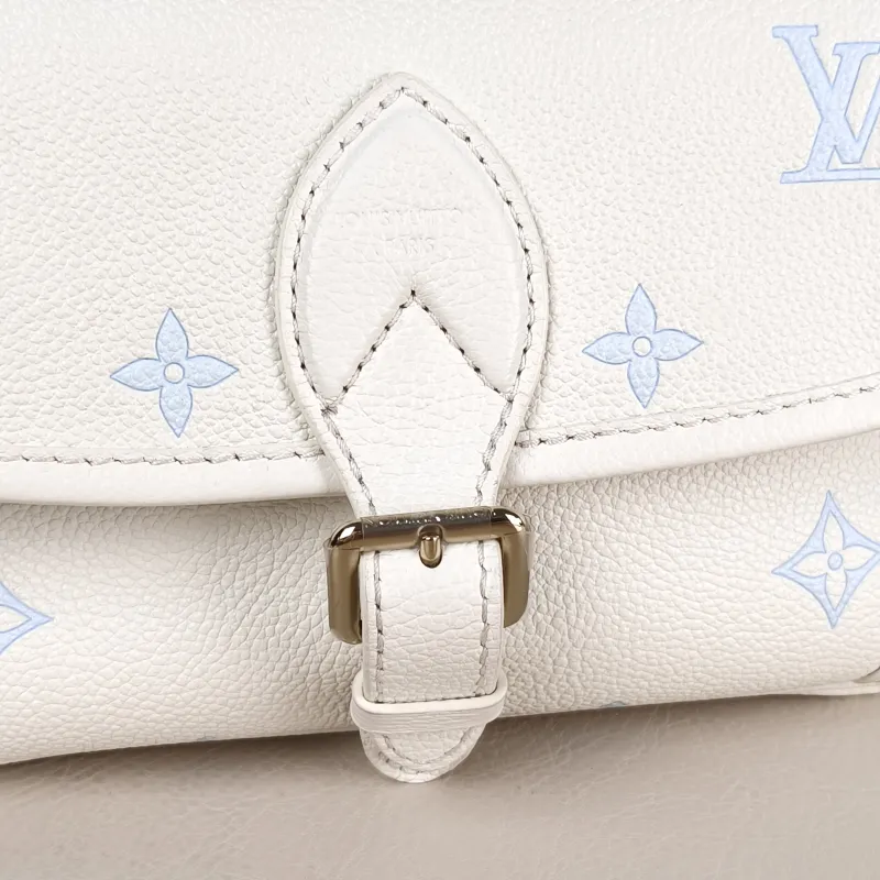 Louis Vuitton Crossbody Bag Diane Baguette Bag White · Blue Empreinte Embossed Calfskin Small 24 × 9 × 15 cm — detail view 12 of 13