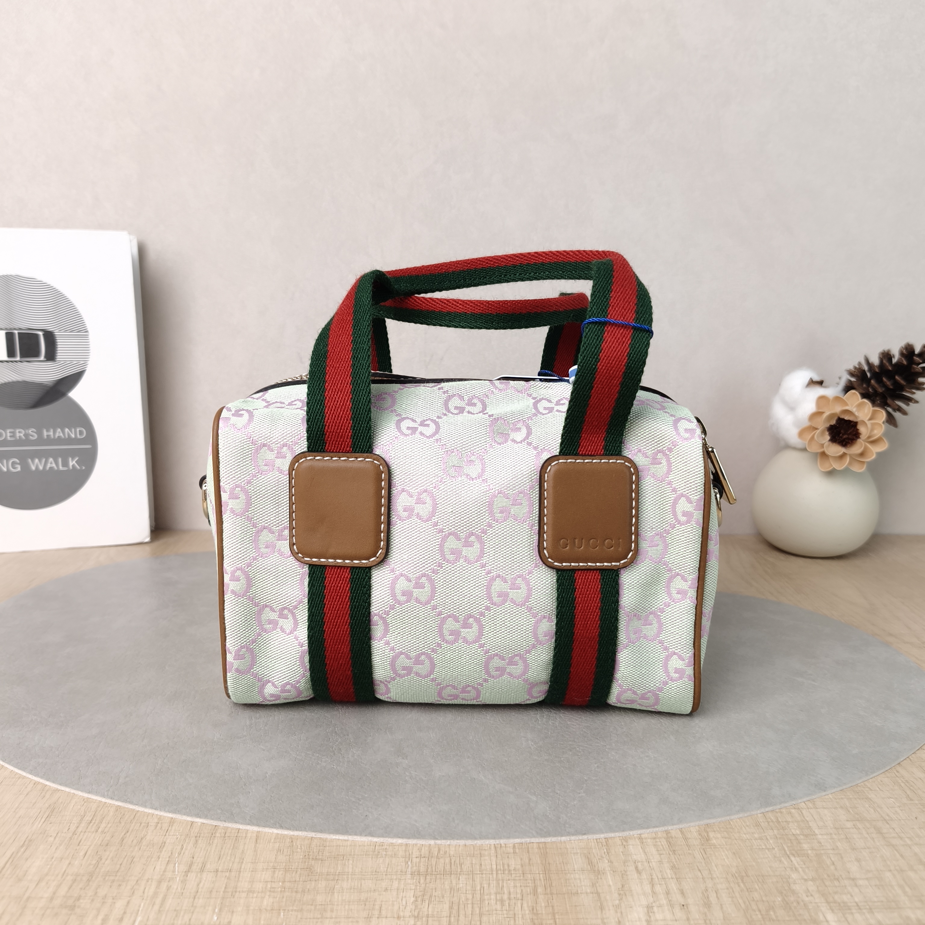 GUCCI Crossbody Bag GG Collection Green Canvasmini20 × 13 × 13 cm