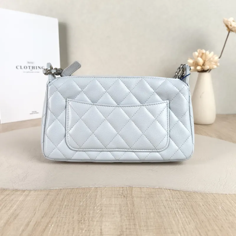 Chanel Crossbody Bag Blue Grained Calfskin 21 × 5.5 × 12 cm — cover view 3 of 5