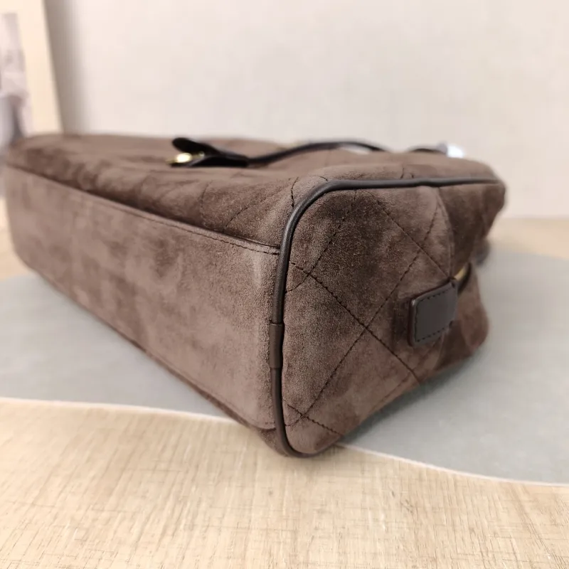 Chanel Shoulder Bag Bowling Bag Brown Suede Medium 30 × 9 × 17 cm — detail view 1 of 13