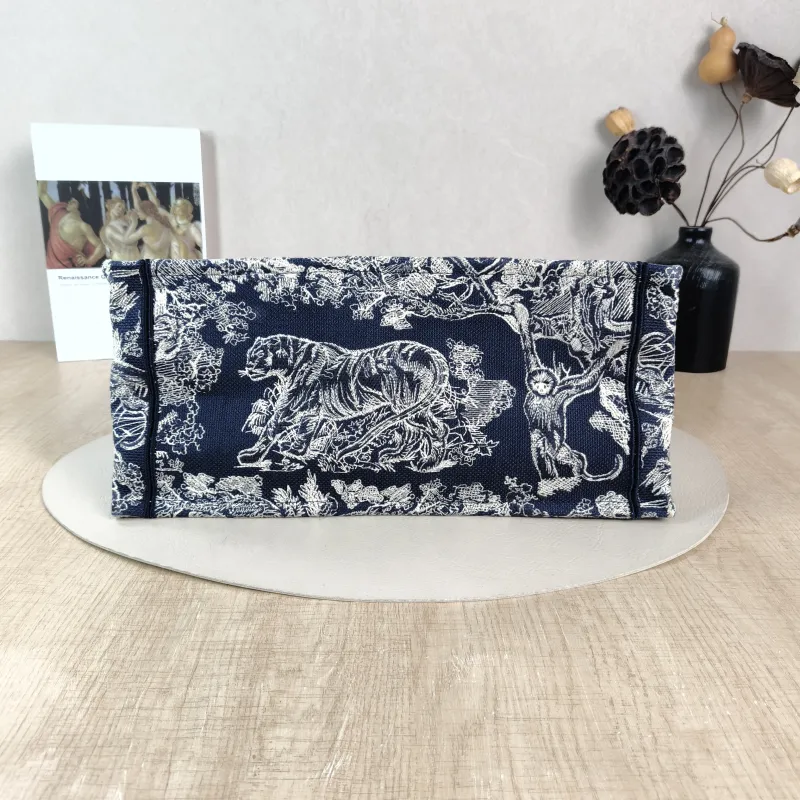 DIOR Top Handle Bag Book Tote Collection · Blue White Canvas Medium 36 × 16.5 × 27.5 cm — cover view 4 of 5
