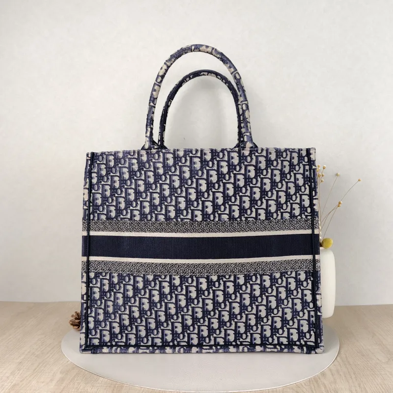 DIOR Top Handle Bag Book Tote Blue Canvas Large42 × 18.5 × 35 cm — cover view 3 of 5