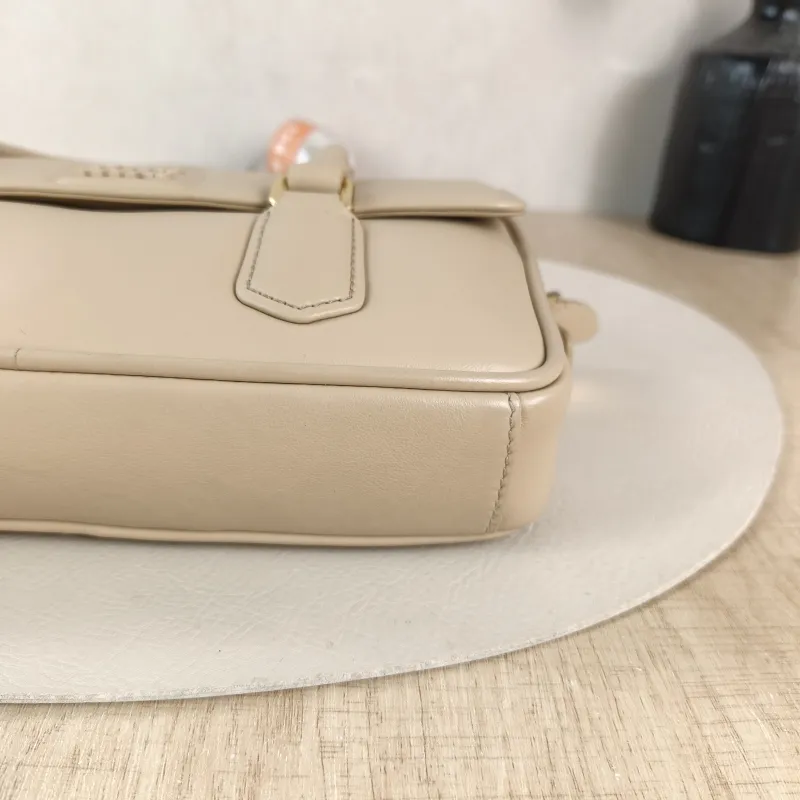 Miumiu Shoulder Bag Shoulder Bag Taupe Calfskin 24 × 5 × 13 cm — detail view 8 of 11