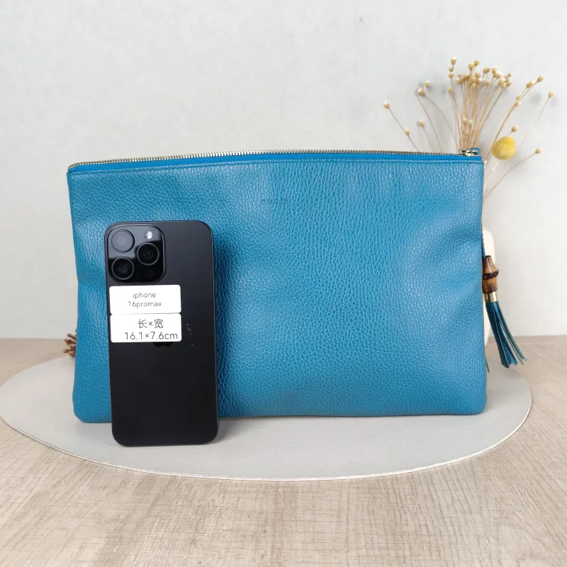 GUCCI Clutch Clutch Blue Calfskin One Size34*21 — cover view 5 of 5