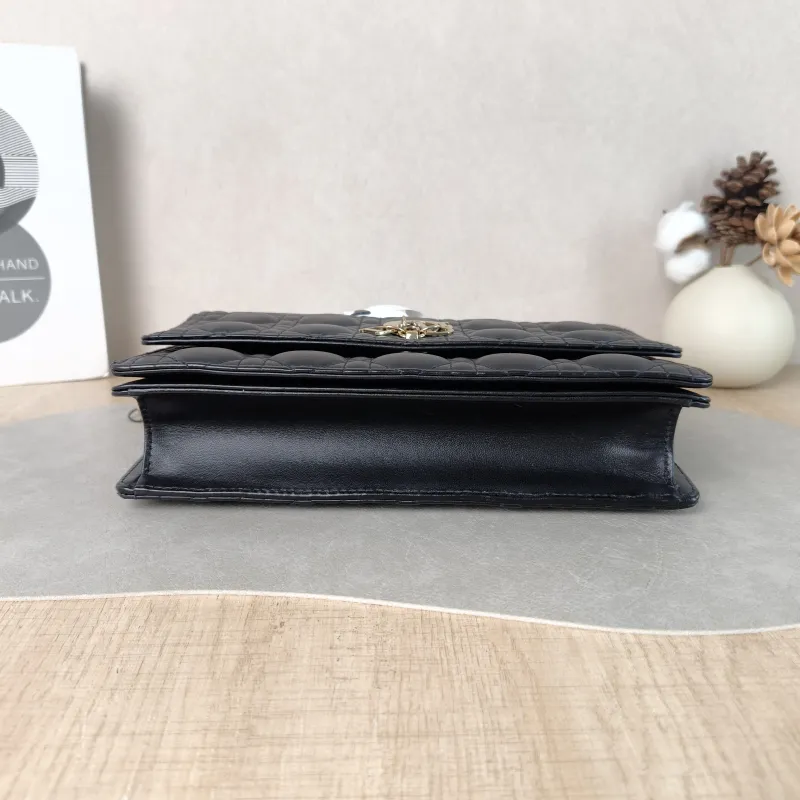 DIOR Crossbody Bag My Chain Bag Black Lambskin One Size 24 × 6.5 × 15 cm — cover view 3 of 5