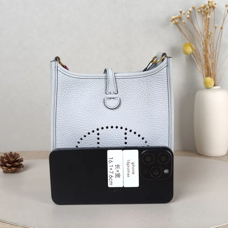 Hermès Crossbody Bag Evelyne Mini 16 Mini 16 TC Calfskin Mini 17 × 5.5 × 18 cm u Shoulder Strap — cover view 5 of 5