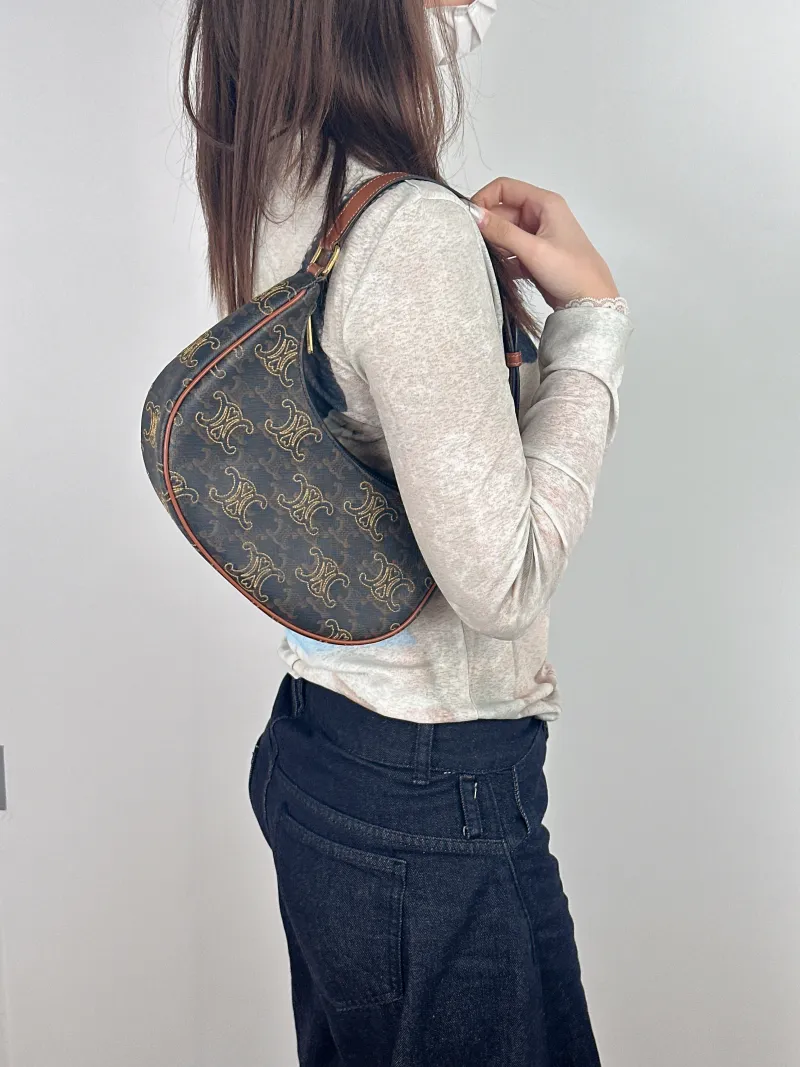CELINE Shoulder Bag AVA Embroidered Edition PVC 23 × 6 × 13.5 cm — on-model view 1 of 2