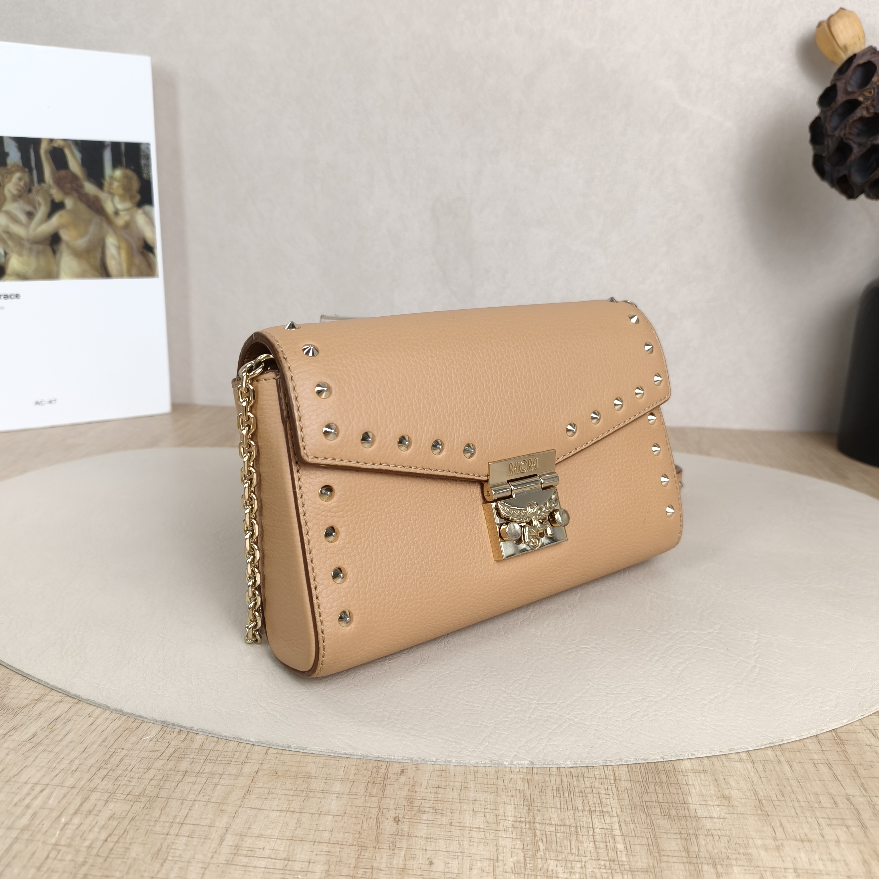 MCM Crossbody Bag Edition Crossbody Bag Taupe Calfskin 18.5 × 5 × 12 cm — cover view 4 of 6